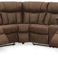 Trail Boys - Walnut - 2-Piece Reclining Sectional With Raf Reclining Loveseat With Console - Faux Leather