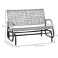 2 Seater Wicker Outdoor Glider Bench, Patio Swing Garden Bench, Garden Loveseat Rocking Chair, w/ Extra Wide Seat, Curved Backrest for Backyard, Poolside, Lawn, Mixed Grey