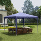 10x10ft Party Tent Portable Gazebo, Folding Garden Canopy Event Shelter Outdoor Sunshade Dark Blue