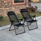 Double Camping Chairs Foldable w/ Reclining & Headrest, Black