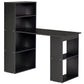47" Computer Desk with Bookshelf - Black