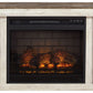 Willowton - 2 Pc. - TV Stand With Faux Firebrick Fireplace Insert - Whitewash