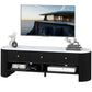 TV Stand, Modern TV Table with Marble-Effect Top, 3 Drawers and 2 Open Shelves for 32-65 Inch Television, Black