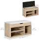 Shoe Storage Bench with Padded Cushion - Natural