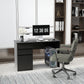 Computer Desk with Drawers and Cabinet - Black