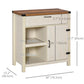 Barn Door Buffet Sideboard Cabinet - White