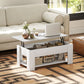 Lift-Top Coffee Table with Hidden Storage - White