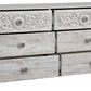 Paxberry - Whitewash - Six Drawer Dresser - Weatherworn