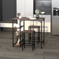 Industrial Counter Height Bar Table Set for 2 - Rustic Brown