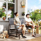 Patio Glider Rocking Chair 2 Person Outdoor Loveseat Rocker Garden Furniture Bench, Grey