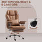 400LBS Massage Office Chair, Executive Office Chair with 6-Point Vibration, Footrest and Lumbar Support, Brown