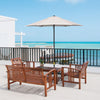 6.6FT Patio Umbrella, Outdoor Parasol with 6 Solid Ribs, Cream White