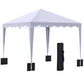 10' x 10' Pop Up Canopy Tent with Sand Bags, Instant Shelter with Adjustable Height and Carry Bag, Garden Outdoor Party Tent, White