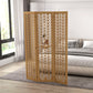 3 Panel Room Divider, 5.6ft Tall Wood Folding Privacy Screens, Freestanding Partition Wall Dividers, Light Brown