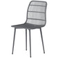 Outdoor Dining Chairs Set of 4, Patio Chairs with Slotted Backrest, Grey