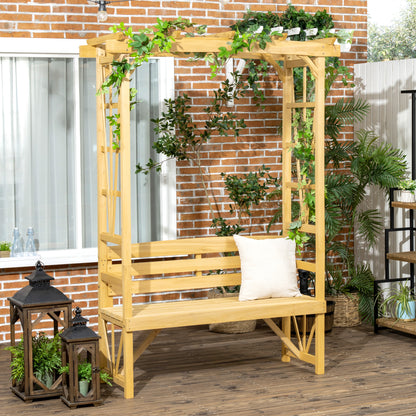 Light Brown Wooden Bench for Climbing Plants