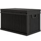 70 Gallon Deck Box, Resin Outdoor Storage Box with Handles, Waterproof Storage Container for Garden Tools, Black