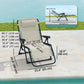 Folding Zero Gravity Chair, 5-Position Adjustable Outdoor Lounge Chair Recliner with Headrest, Beige