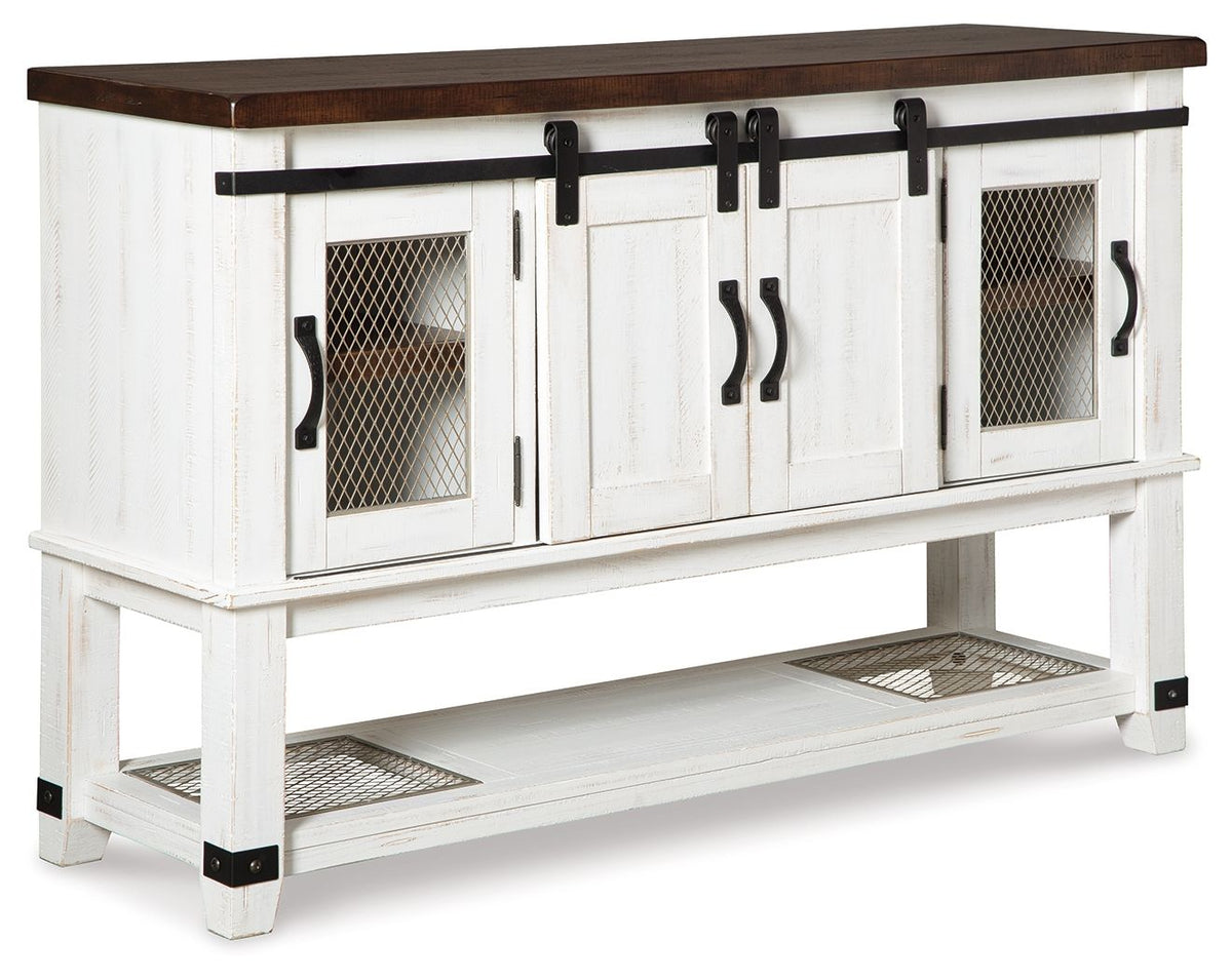 Valebeck - Dining Room Server - White / Brown