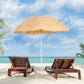 6FT Beach Umbrella Tilt Sunshade Height Adjustable Outdoor Market Patio Yard Crank Deck Sun Shade, Wheat