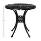 30-inch Round Patio Dining Table with Umbrella Hole Cast Aluminium Outdoor Bistro Table, Black