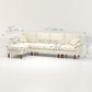 L-Shaped Sectional Sofa with Reversible Chaise - Cream White