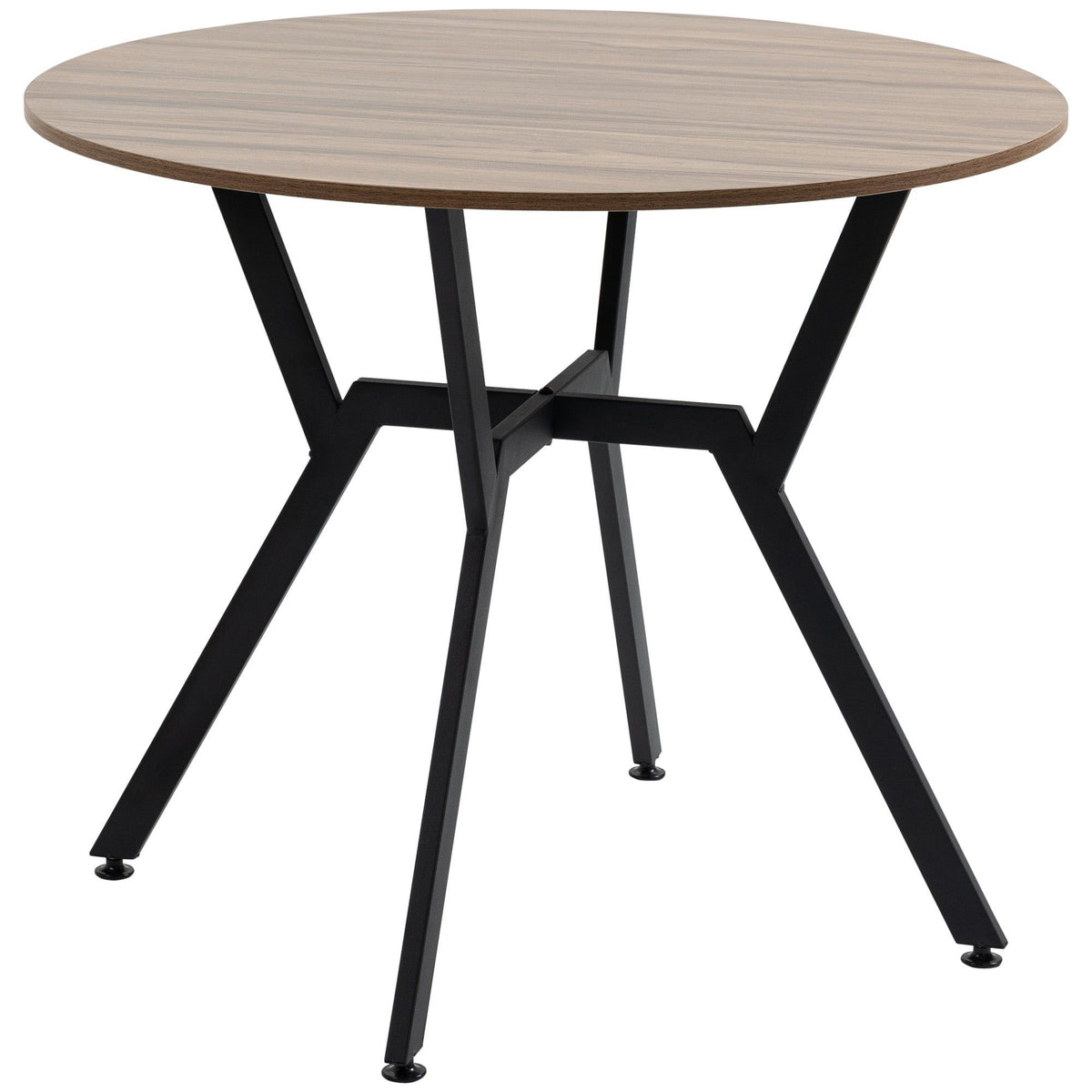 35" Round Dining Table with Steel Frame - Brown