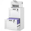 2-Drawer Vertical Filing Cabinet with Lock - White