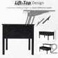 39" Modern Lift Top Coffee Table with Hidden Storage Compartment, Center Table for Living Room, Black
