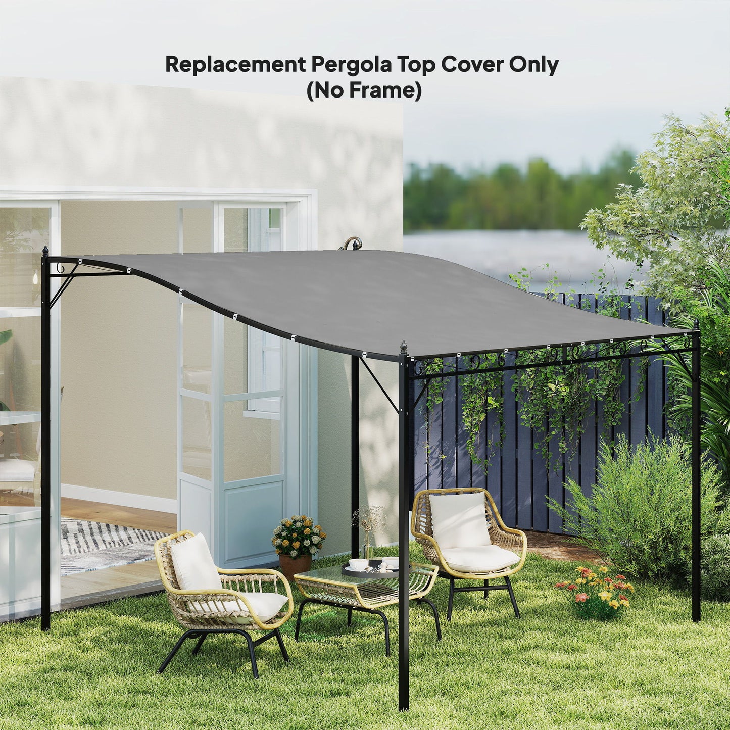 Pergola Canopy Replacement, Pergola Shade Cover for 10' x 10' Pergola ( 84C-038 Series), Dark Grey