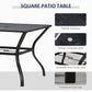 5-Piece Outdoor Patio Dining Set, 4 Swivel Rocker Chairs and 37" x 37" Dining Table Furniture Set with Umbrella Hole for Garden, Lawn and Backyard, Black (Umbrella not included)