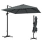 8 FT Aluminium Cantilever Patio Umbrella with 360° Rotation, Cross Base, Crank and Tilt for Garden, Patio, Dark Grey