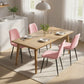 Dining Chairs Set of 4, Upholstered Dining Room Chairs with Steel Legs, Modern Kitchen Chair for Dining Room, Pink