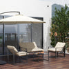 4 Piece Outdoor Furniture Set, Patio Conversation Set with Tempered Glass Table, Loveseat, 2 Chairs and Cushions, Beige