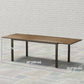 63"-94.5" Extendable Patio Dining Table for 6-8 Person, Outdoor Dining Table with Aluminium Edging, Steel Frame, Brown