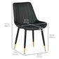 Dining Chairs Set of 2, Modern Kitchen Chair with PU Leather Upholstery and Steel Legs for Living Room, Bedroom, Black