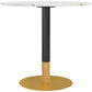 Round Faux Marble Dining Table - White