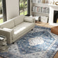 6x9 Area Rug, Vintage Machine Washable Rug, Non-Slip Floor Carpet for Living Room, Bedroom, Dining Room, Blue