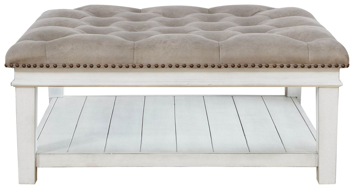 Kanwyn - Whitewash - Uph Ottoman Cocktail Table - Forward Furniture