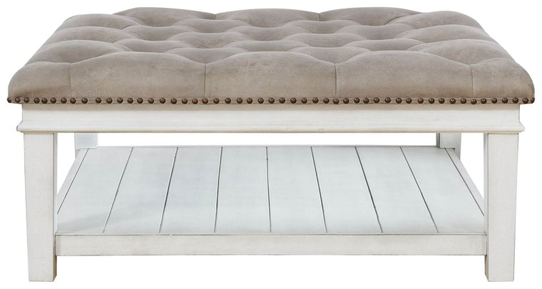 Kanwyn - Whitewash - Uph Ottoman Cocktail Table - Forward Furniture