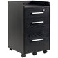 3-Drawer Filing Cabinet with Lock on Wheels - Black