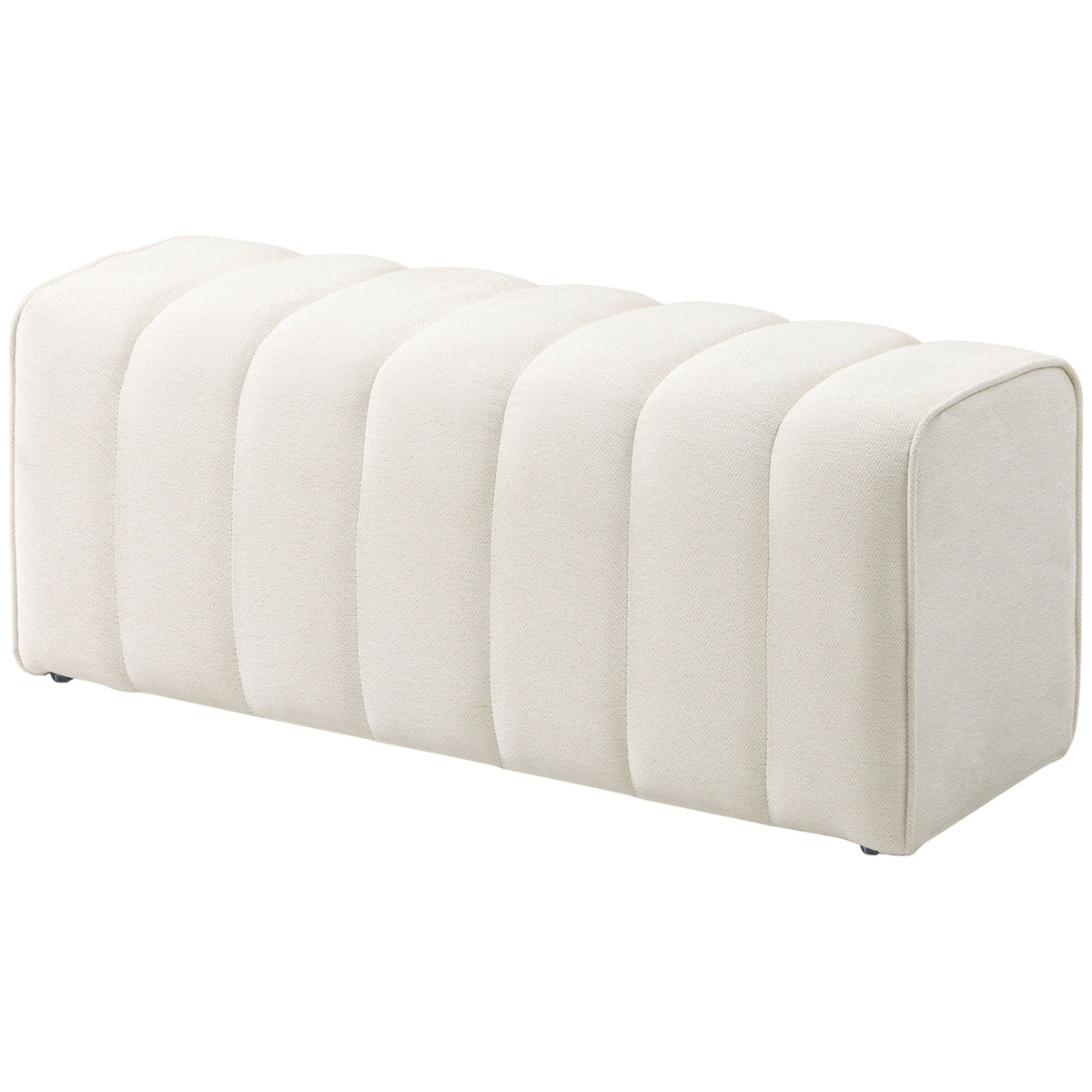 43" Upholstered Bedroom Bench Modern End of Bed Bench Load up to 485 lbs for Bedroom Hallway Living Room Cream White