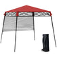 7' x 7' Garden Foldable Pop Up Gazebo Tent with Backpack & Inclined Legs Outdoor Party Canopy, Red & Black