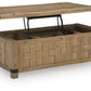 Ridgester - Lift Top Cocktail Table - Light Brown