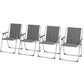 4 Pack Outdoor Folding Chair Set, Portable Camping Chairs with Armrest, Oxford Fabric Seat, Outdoor Chairs, Grey