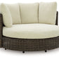 Kimora - Beige / Dark Brown - Swivel Lounge Chair With Cushion