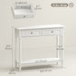 Console Table with 2 Drawers and Storage Shelf - White