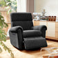 Power Recliner Chair, Fabric Upholstered Recliner Chair with USB Ports, Swivel and Rocking Function, Footrest, Black