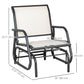 Patio Glider Outdoor Glider Chair with Breathable Mesh Seat & Backrest, Armrests and Metal Frame, Cream White