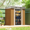 6' x 4' Outdoor Storage Shed, Metal Garden Shed with Lockable Sliding Doors and Vents, Yellow